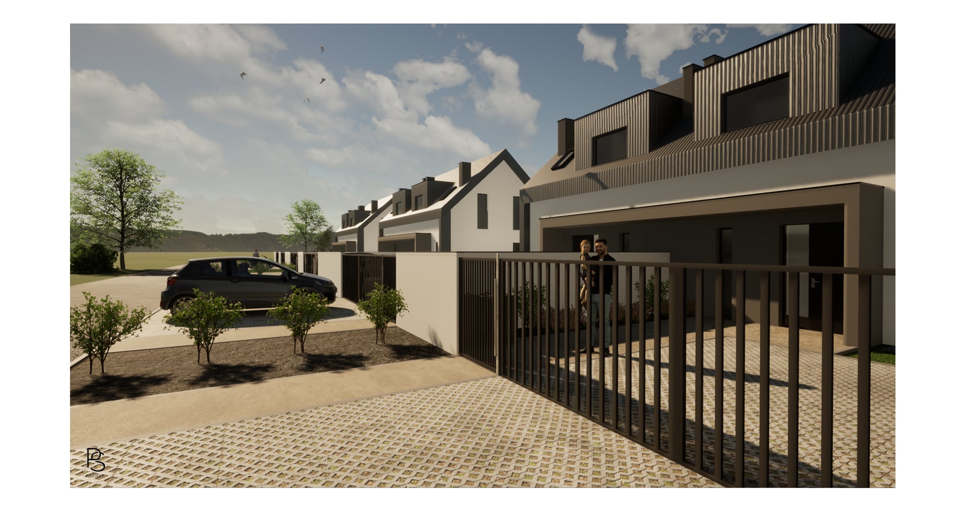 Wizualizacja budynku od prawej strony