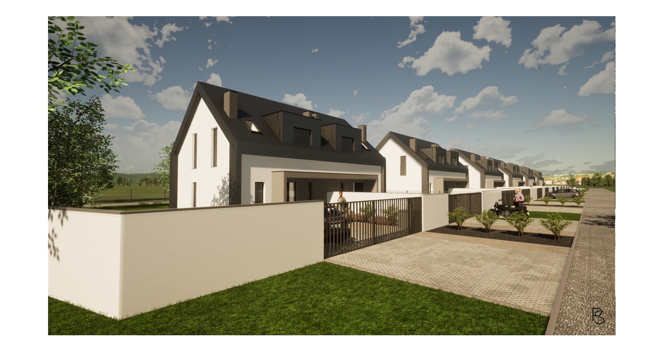 Wizualizacja budynku od lewej strony